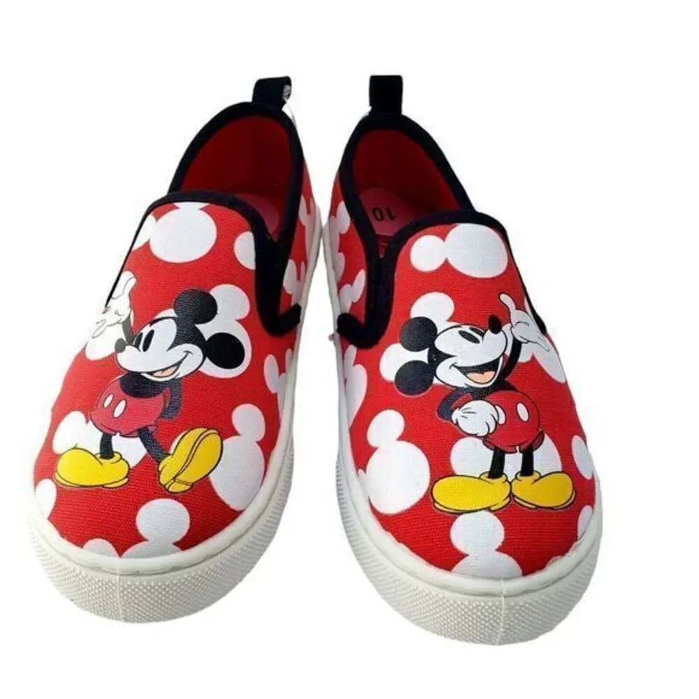 Disney Shoes For Girls Without‎ Laces Mickey Mouse Size 10 Red New
